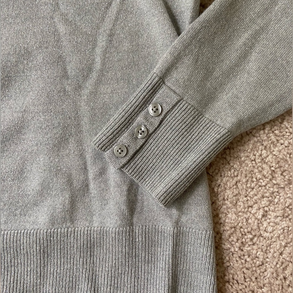 Talbots Merino Wool Turtleneck Sweater, Silver, Size M - Picture 2 of 6